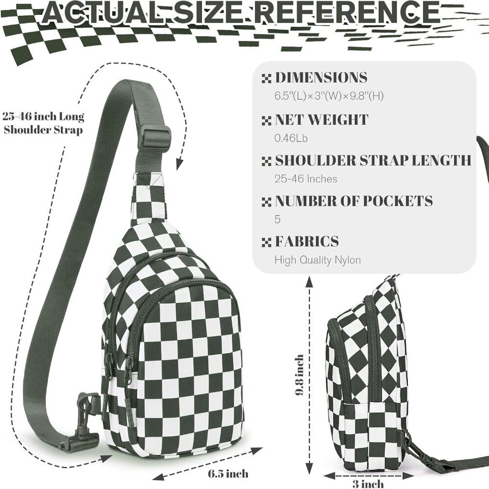 Chic Checkered Sling Bag - Versatile Crossbody, C… - image 3